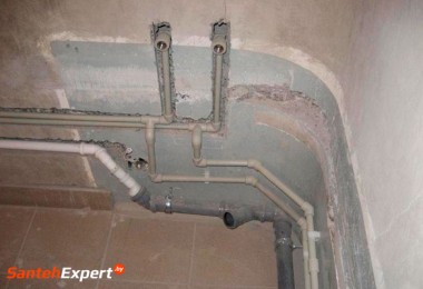 Разводка труб водопровода и канализации в ванной